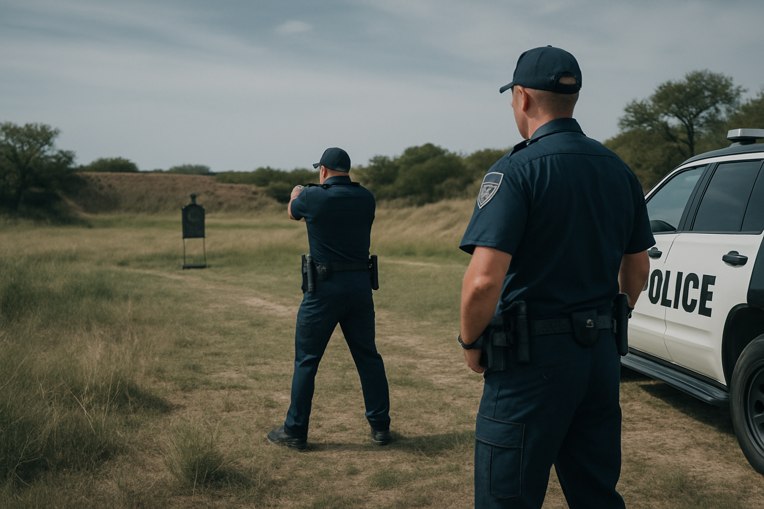 Texas law enforcement officers in outdoor training